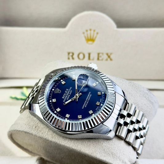 Luxury Rolex-Inspired Automatic Men’s Watch – Stainless Steel, Waterproof, Diamond Markers