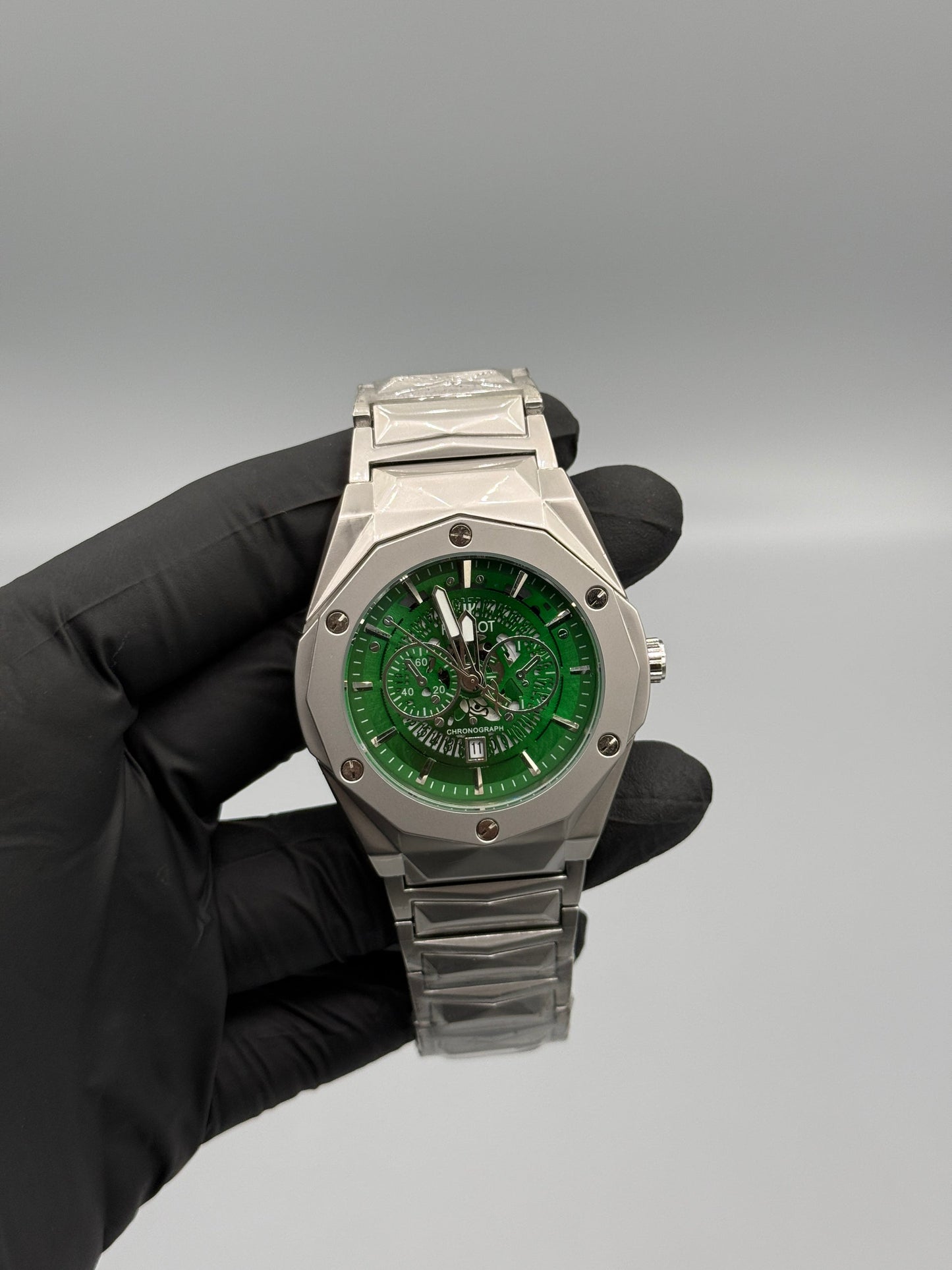 Hublot Inspired Luxury Men’s Chronograph Watch – Black Steel Edition