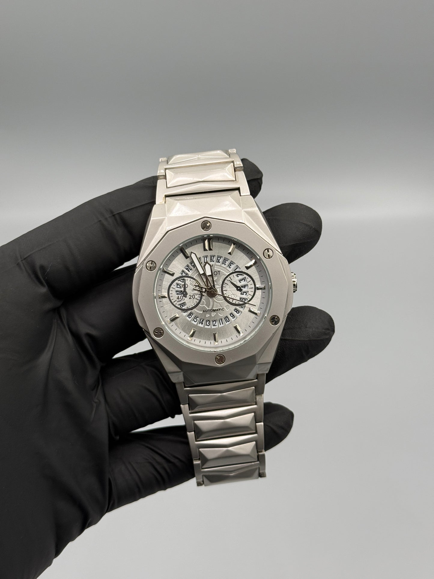 Hublot Inspired Luxury Men’s Chronograph Watch – Black Steel Edition