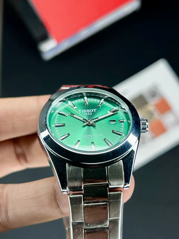 Premium Green Dial Stainless Steel Men’s Automatic Watch – Elegant Business Timepiece