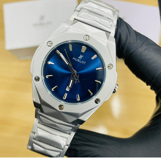 Hublot Style Stainless Steel Luxury Watch – Premium Metal Bracelet