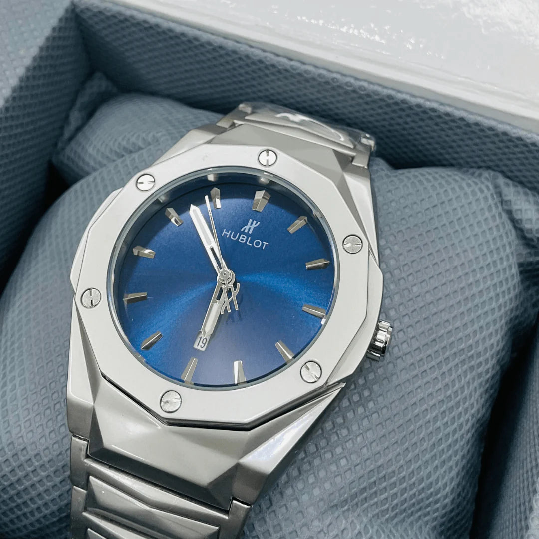 Hublot Style Stainless Steel Luxury Watch – Premium Metal Bracelet
