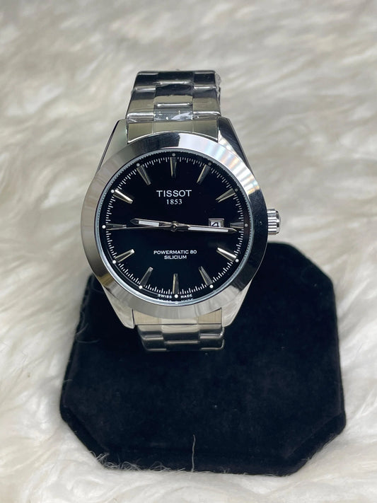 Tissot Style Silver Stainless Steel Automatic Men’s Watch – Luxury Business Wristwatch